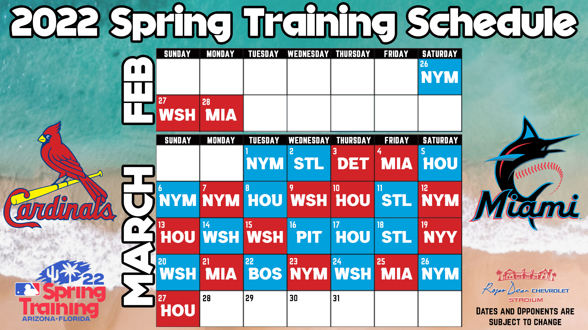 Abacoa POA | 2022 Spring Training Schedule Announced